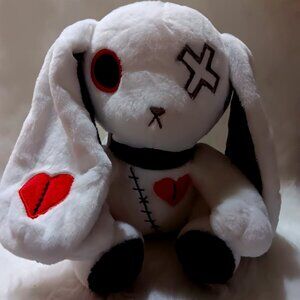 1/3*Creepy Goth Bunny Plush Crazy Rabbit Plushie Toy Spooky Gothic Bunny Stuffed